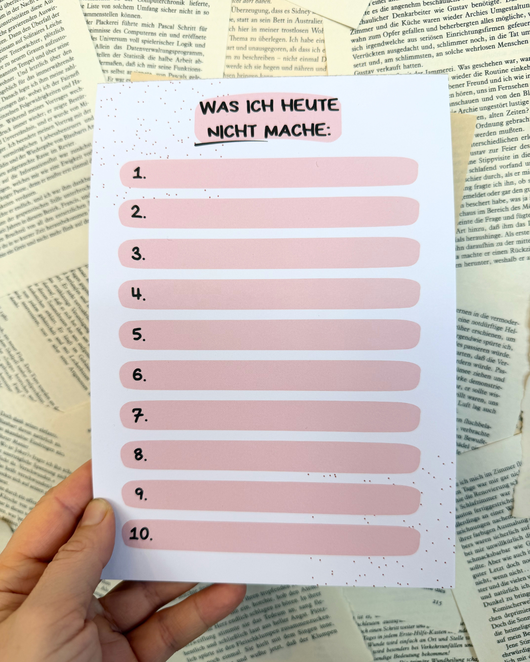 Notizblock | Was ich heute nicht mache