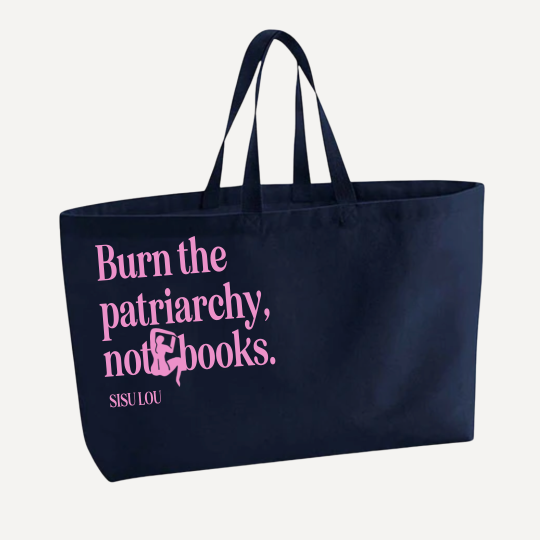 Beutel | Burn the patriarchy, not books (navy)