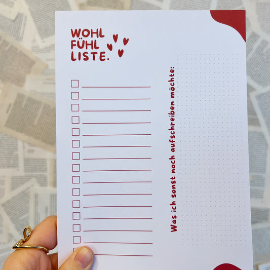 Notizblock | Wohlfühlliste