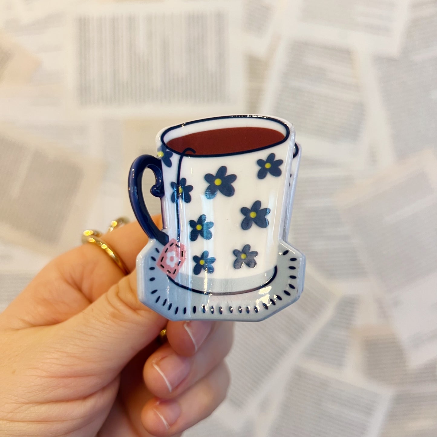 Haarklammer | Teetasse blau