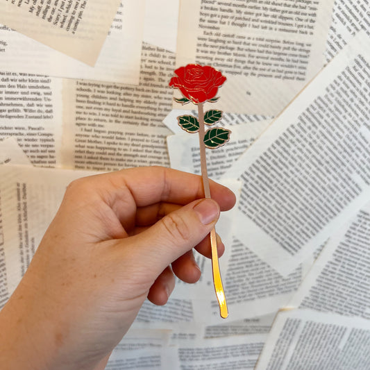 Lesezeichen | Rose (rot)