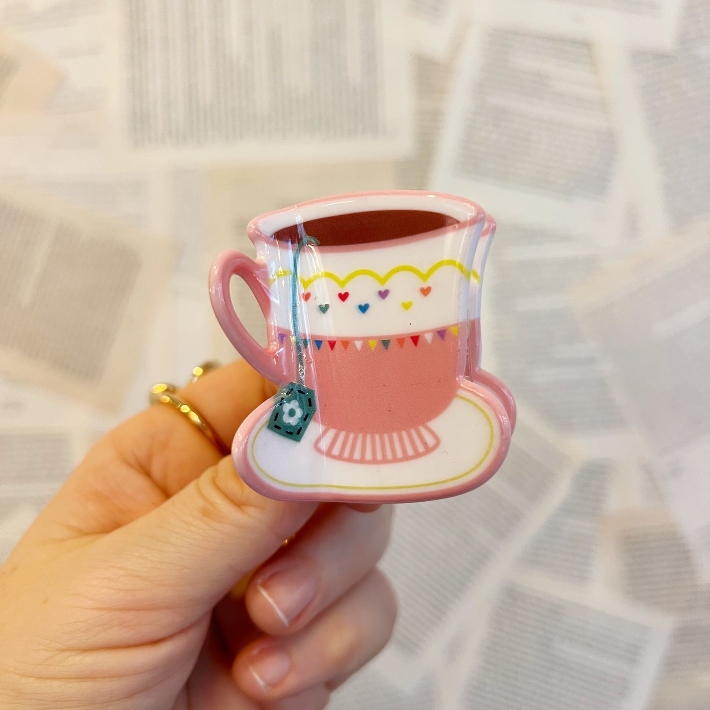 Haarklammer | Teetasse rosa