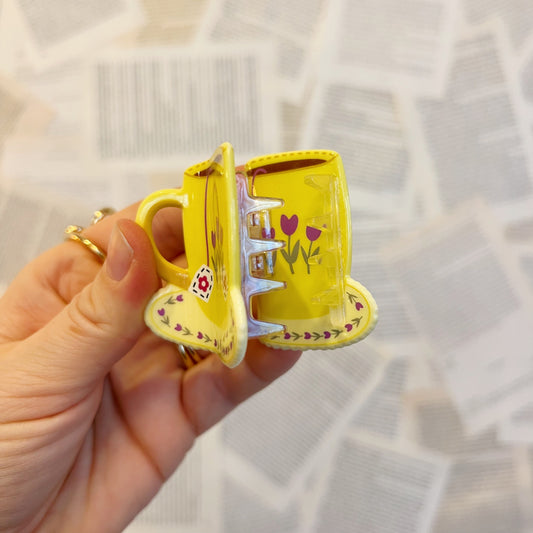 Haarklammer | Teetasse gelb