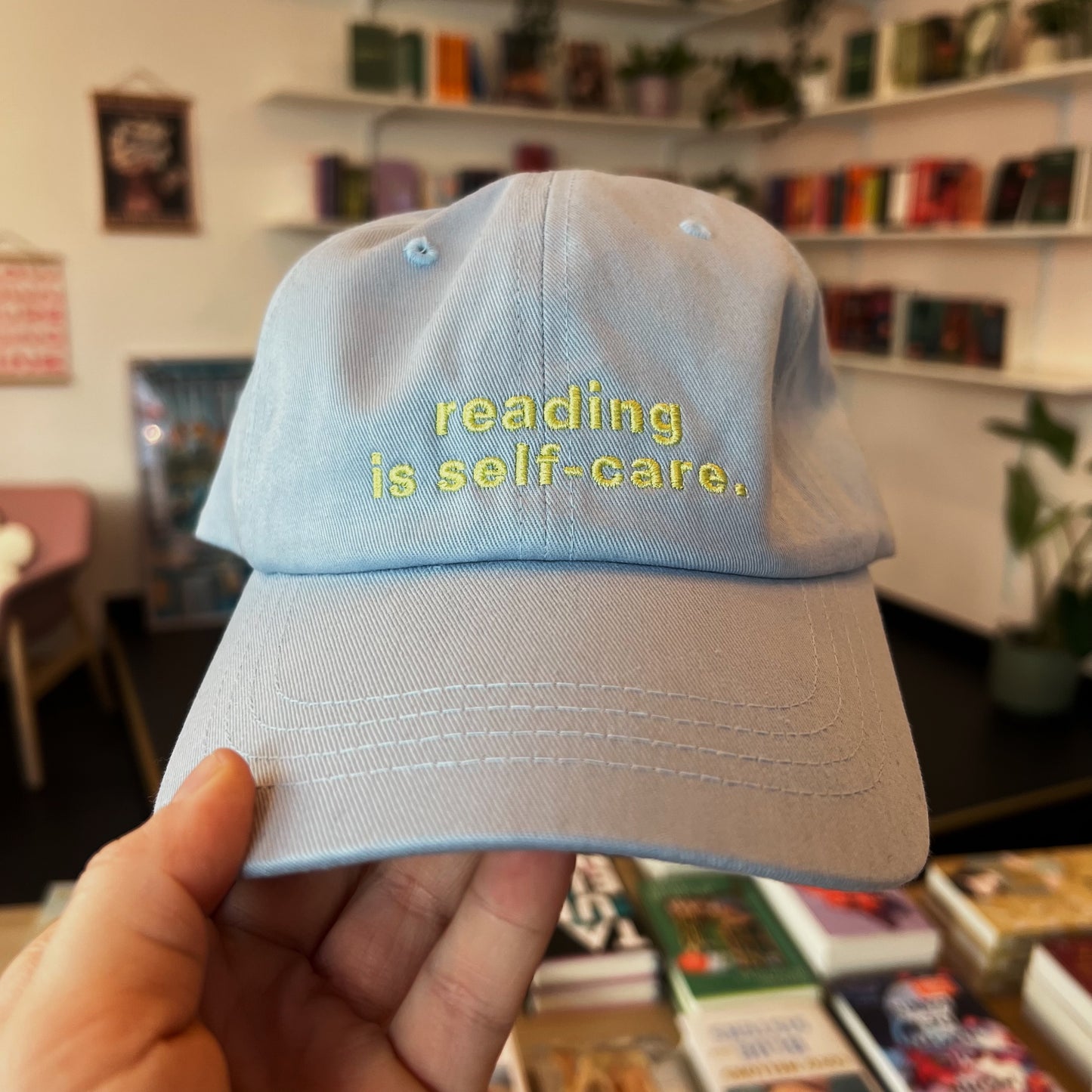 Cap | reading is self-care (light blue)