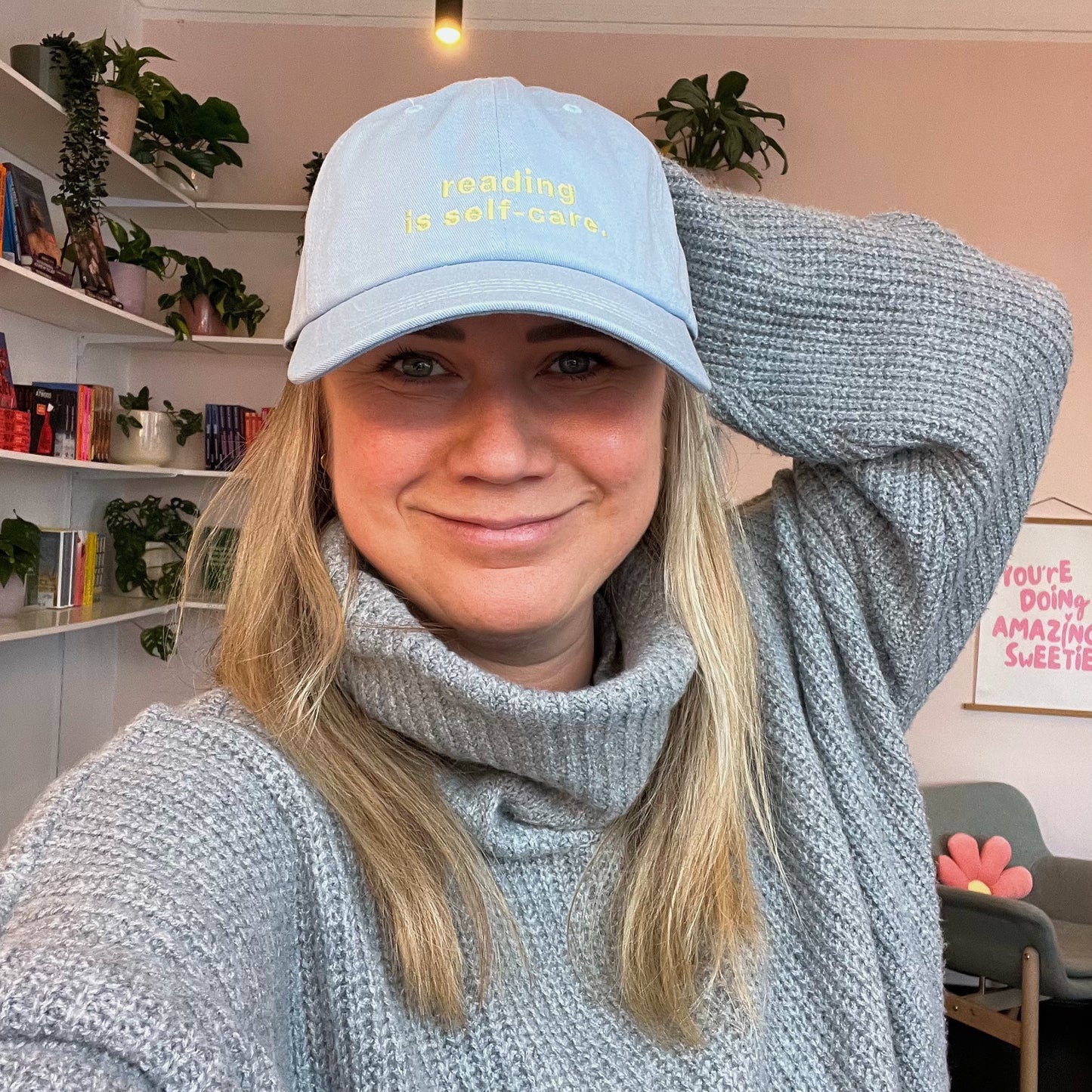 Cap | reading is self-care (light blue)