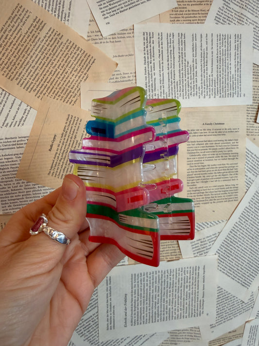 Haarklammer "bunter Bücherwurm"