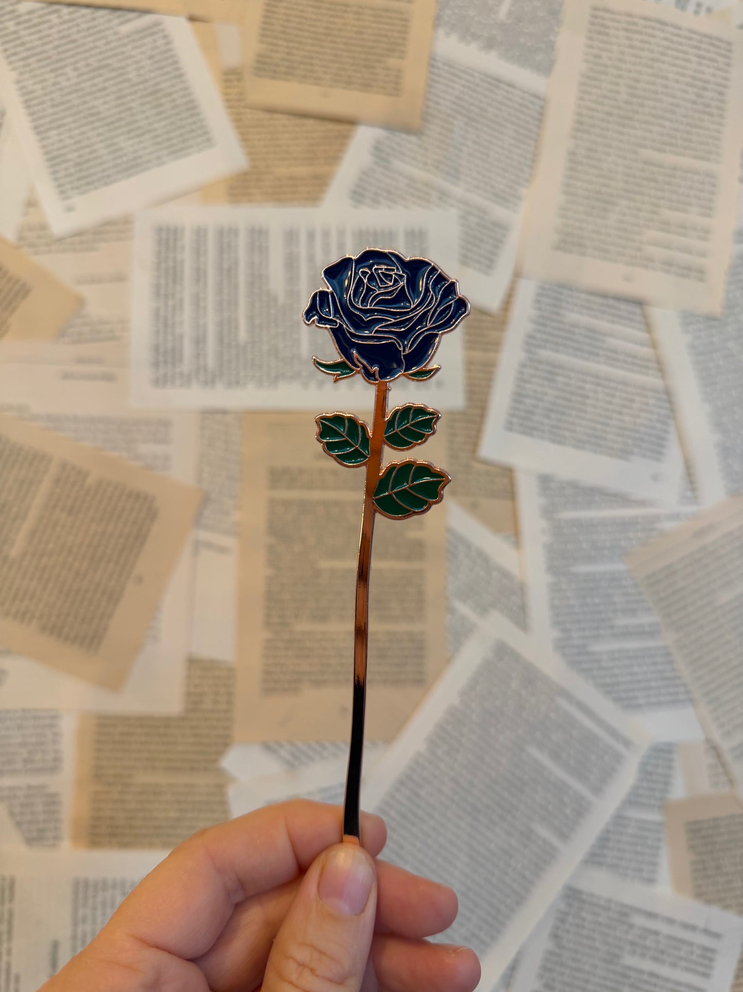 Lesezeichen | Rose (blau)