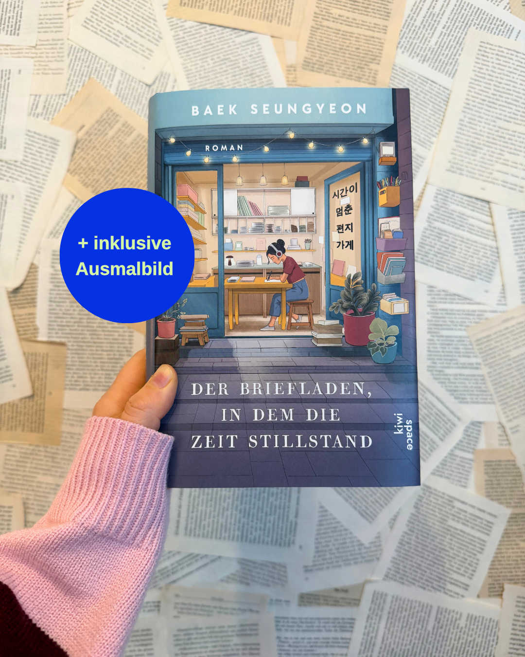 Buch "Der Briefladen, in dem die Zeit stillstand" inkl. Ausmalbild