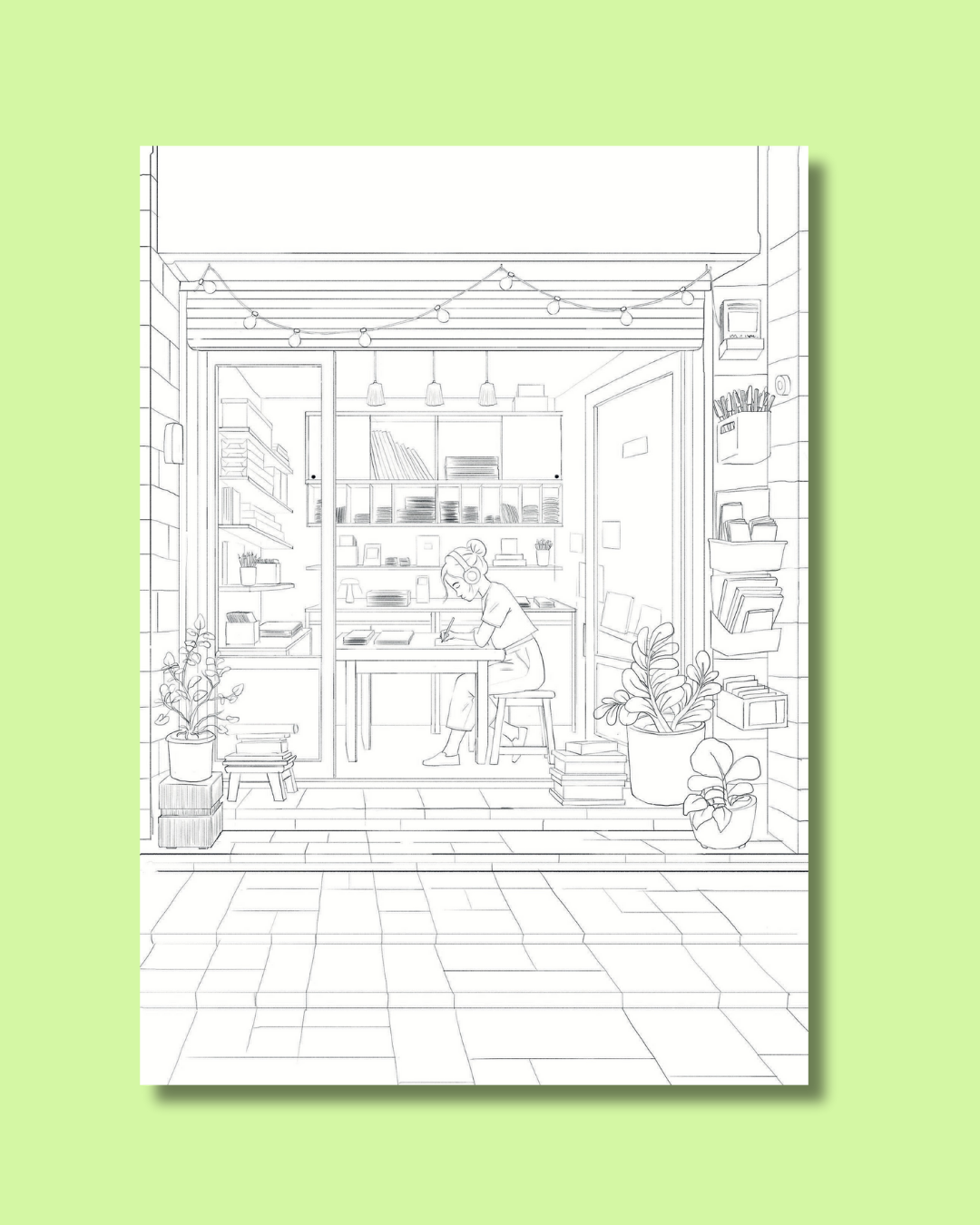 Buch "Der Briefladen, in dem die Zeit stillstand" inkl. Ausmalbild