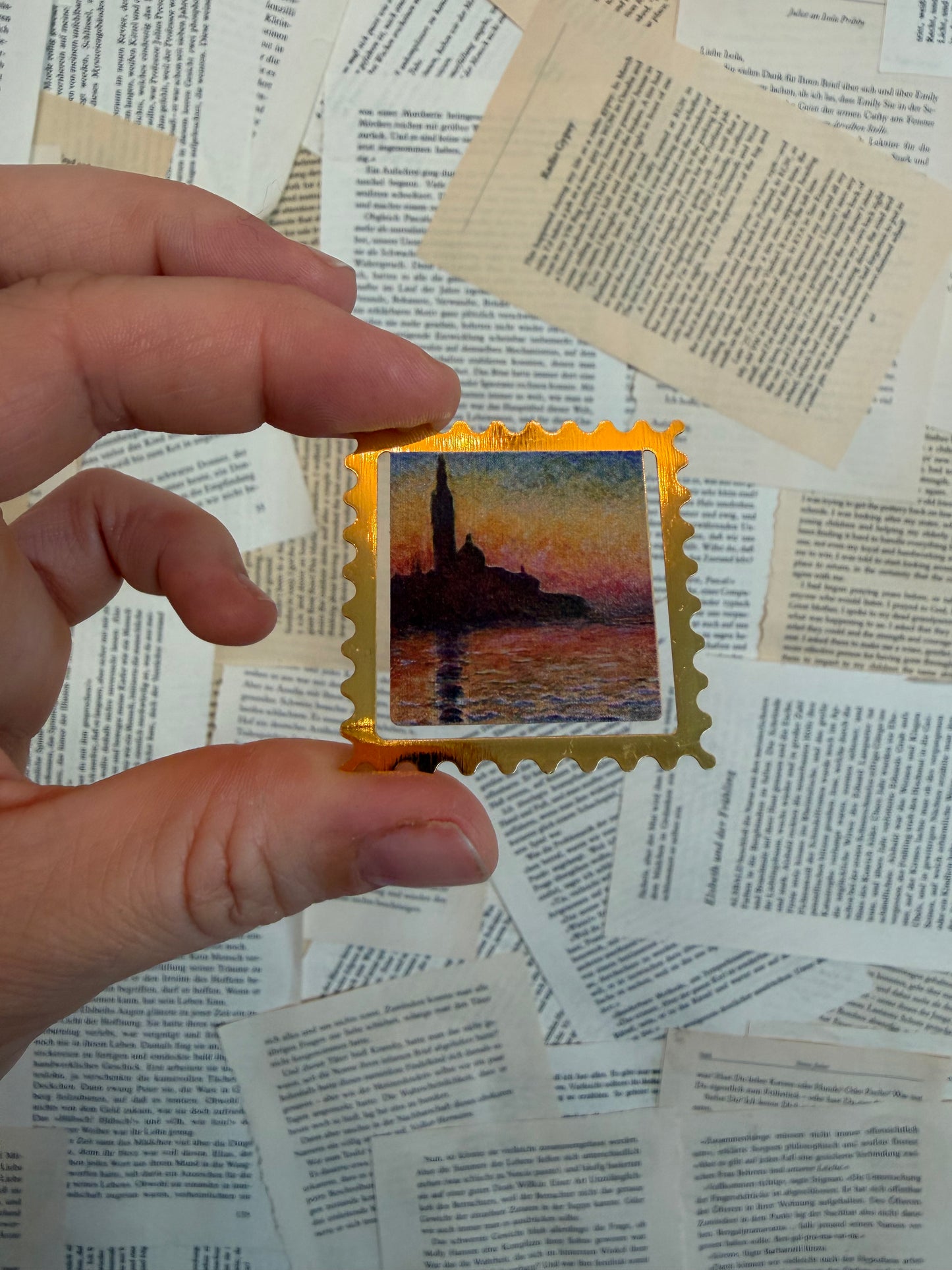 Lesezeichen | Briefmarke (Sonnenuntergang)
