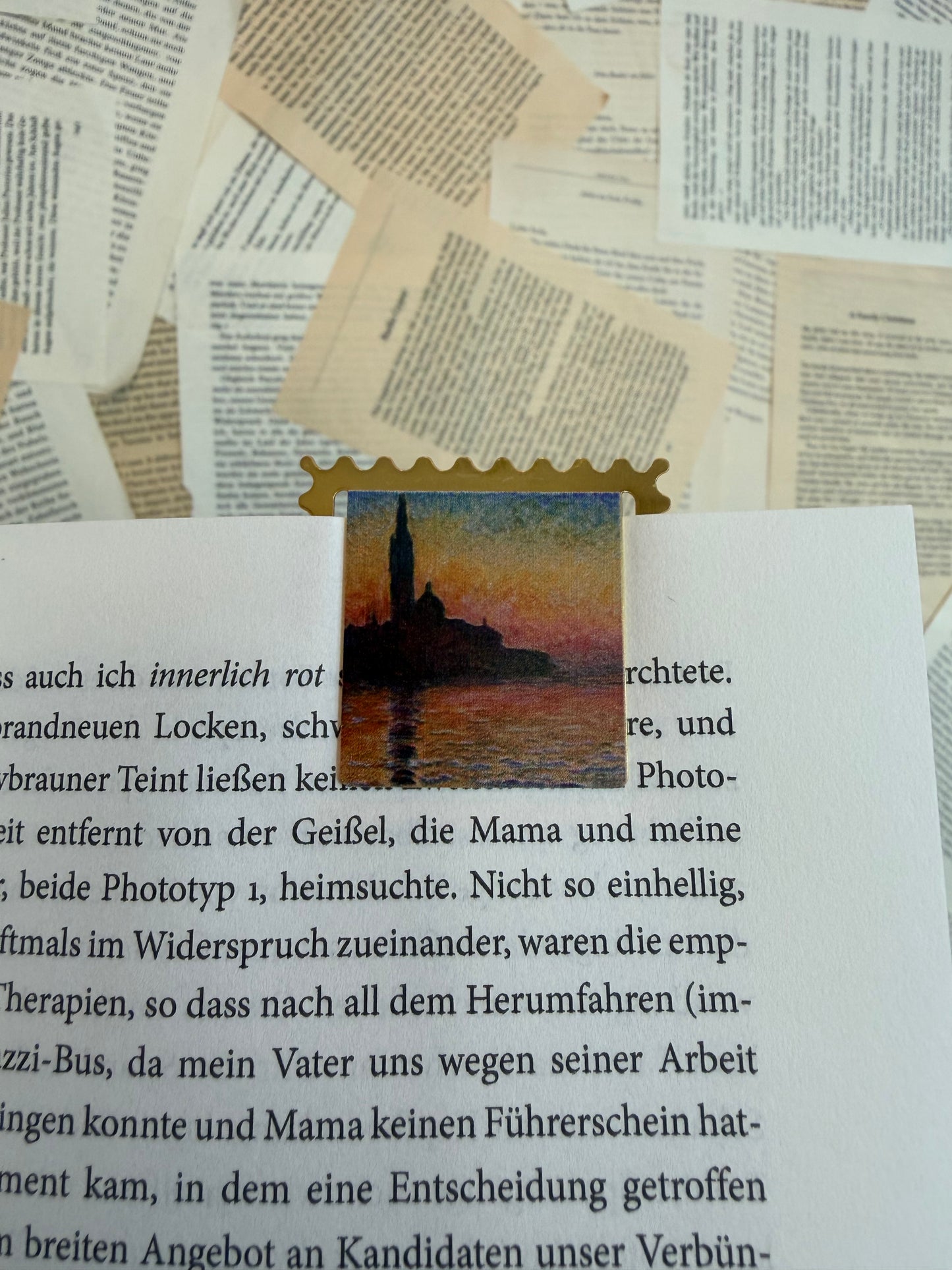 Lesezeichen | Briefmarke (Sonnenuntergang)