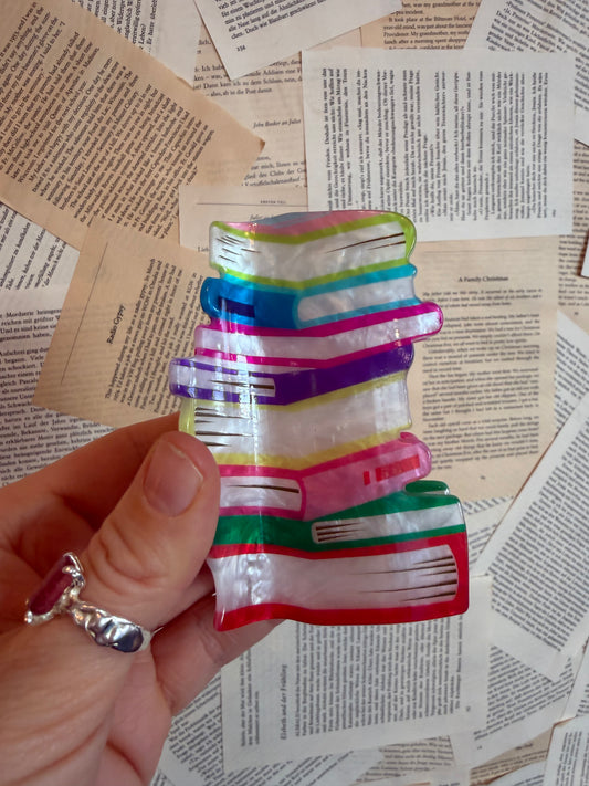 Haarklammer "bunter Bücherwurm"