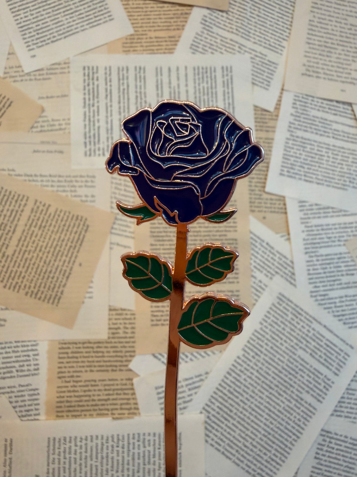 Lesezeichen | Rose (blau)