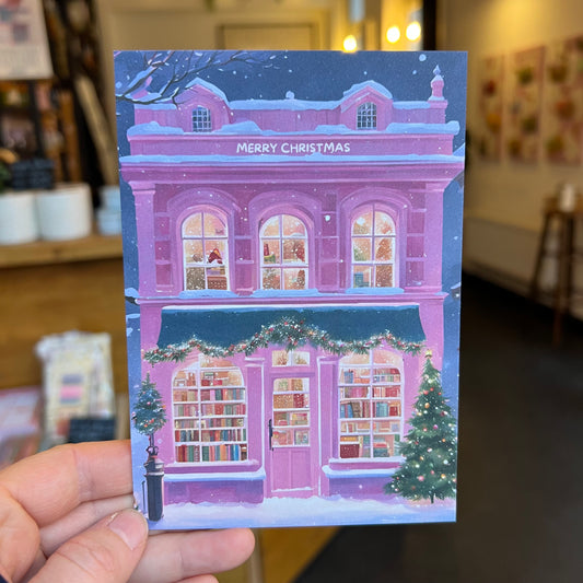 Postkarte "Christmas Bookstore"