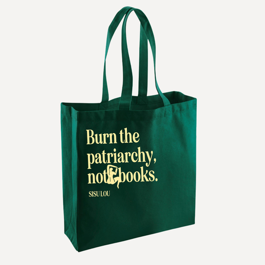 Beutel | Burn the patriarchy, not books (gelbe Schrift)